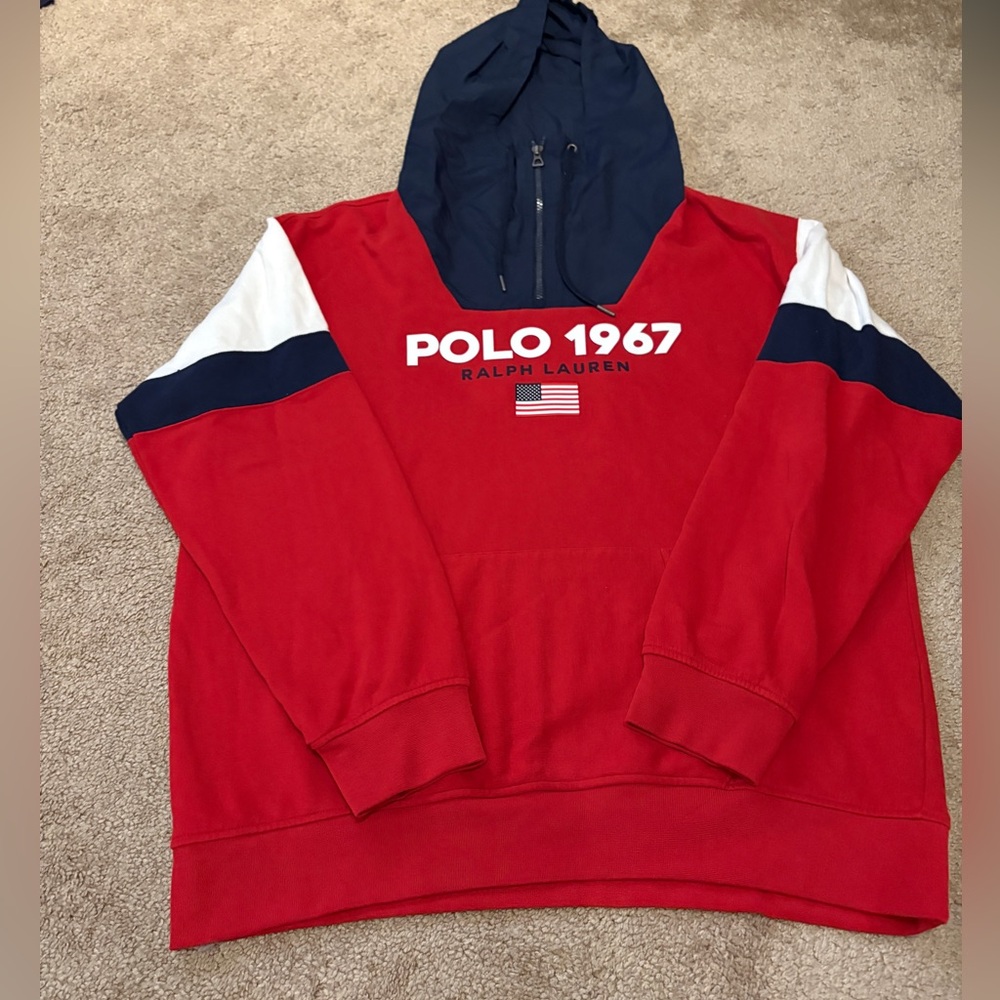 Polo by Ralph Lauren Red and Blue Pullover